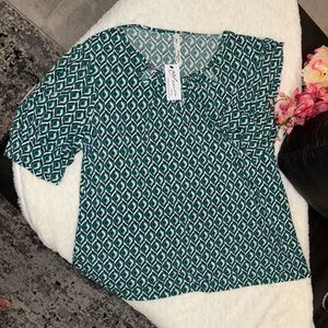 NWT NY Collection Blue and White Patterned Skirt Size 2XL